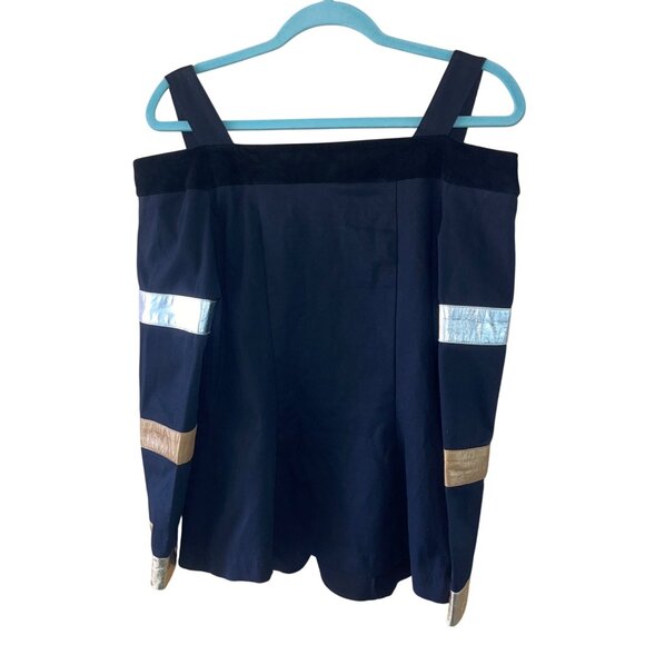 Cache Vintage Womens Shirt Size Large Black Open Top Trimed Stretch Casual - Picture 9 of 11